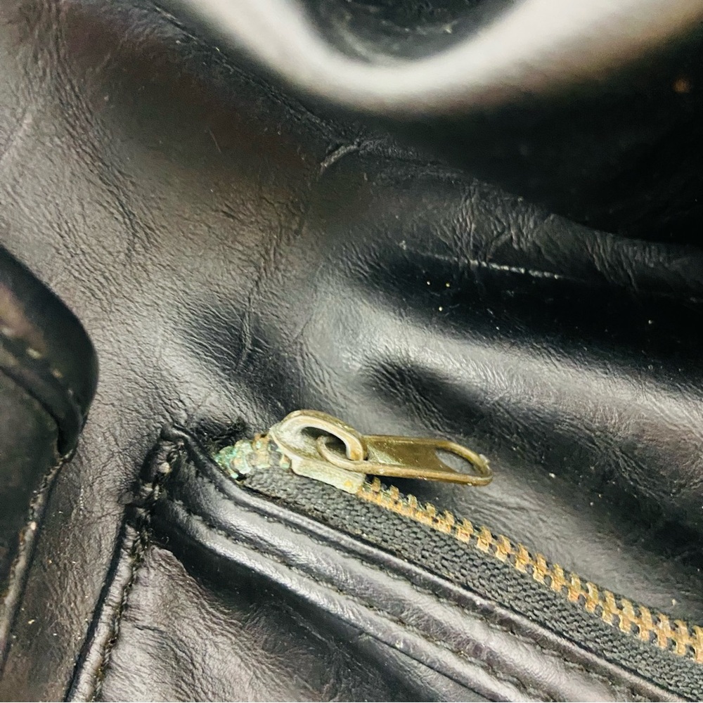 Unbranded Black drawstring Leather Backpack - image 6